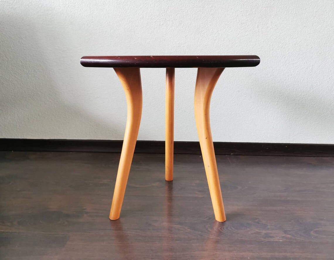 Wooden 1970s tabouret