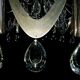 Magnificent rare large chandelier design chromed metal, stainless steel, tassels crystal pop age