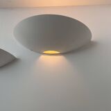 Pair of vintage wall lights, white lacquered metal, Germany 1980s