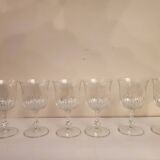 6 chiseled glass foot glasses