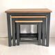 Nesting tables brutalist style solid oak 1960s