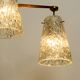 Heavy Mid Century ceiling lamp with three glass shades by Rupert Nikoll