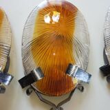 3 appliques en verre soufflé