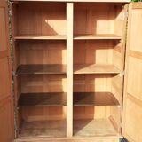Parisian wardrobe 2 doors in beech feet compass year 50 raw wood
