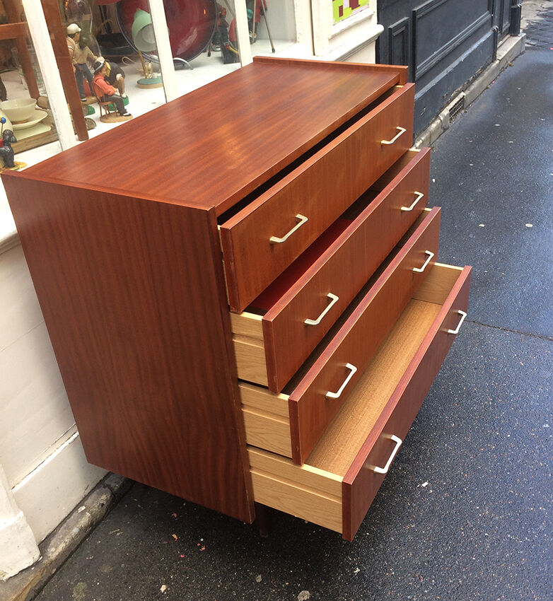 Commode en bois 4 tiroirs 1960