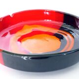 Cendrier en céramique Italy vintage rouge orange noir 1970 Bitossi pour Raymor