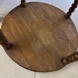 Round turned wood side table