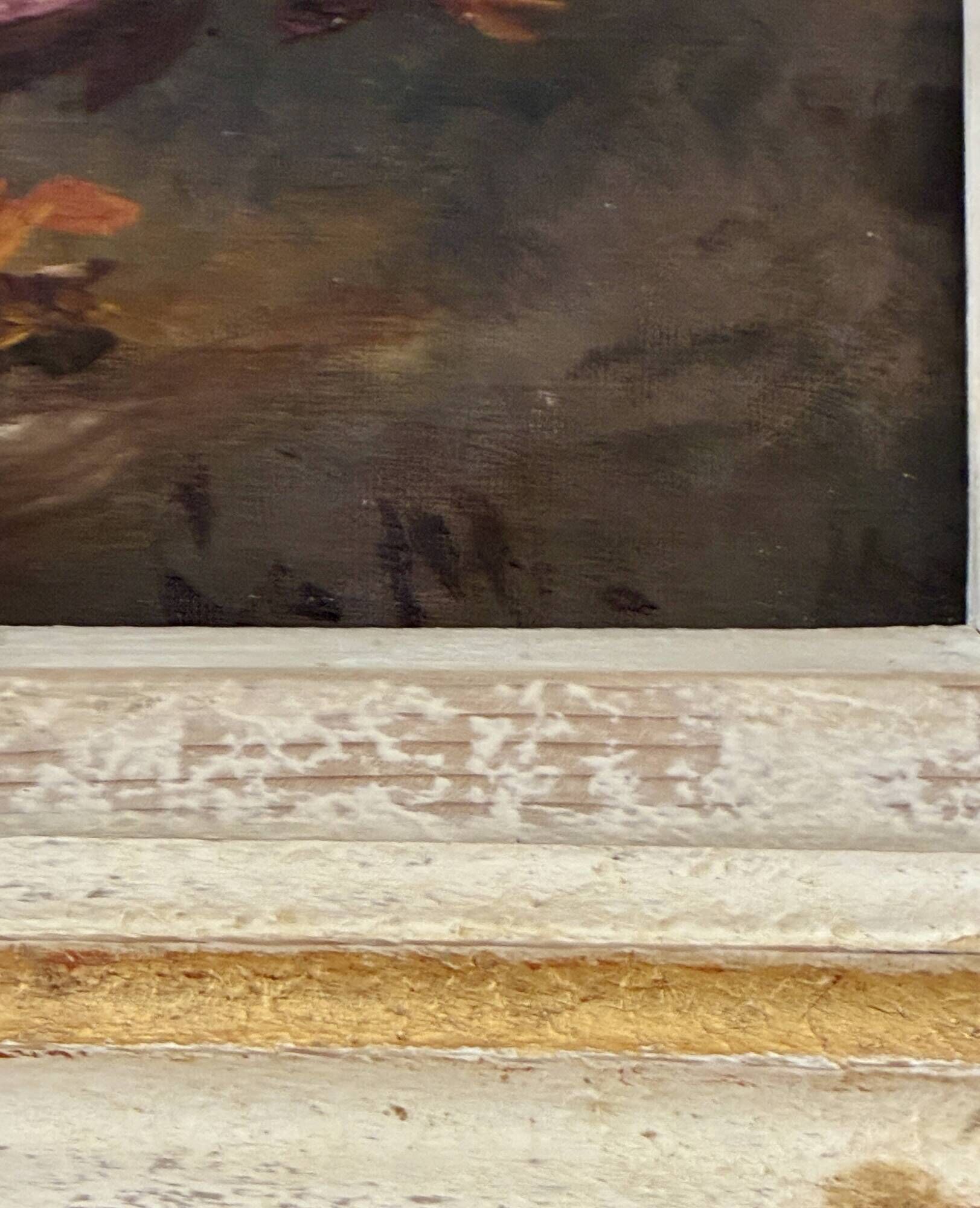 Still life oil on canvas, old French School, late 19th to early 20th century.
