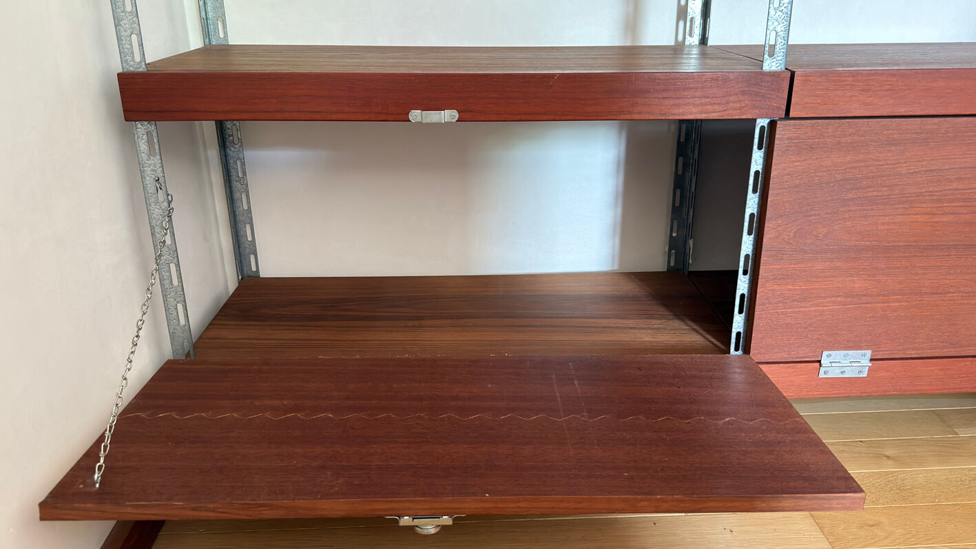 Modular library -- Teak & Galvanised steel structure