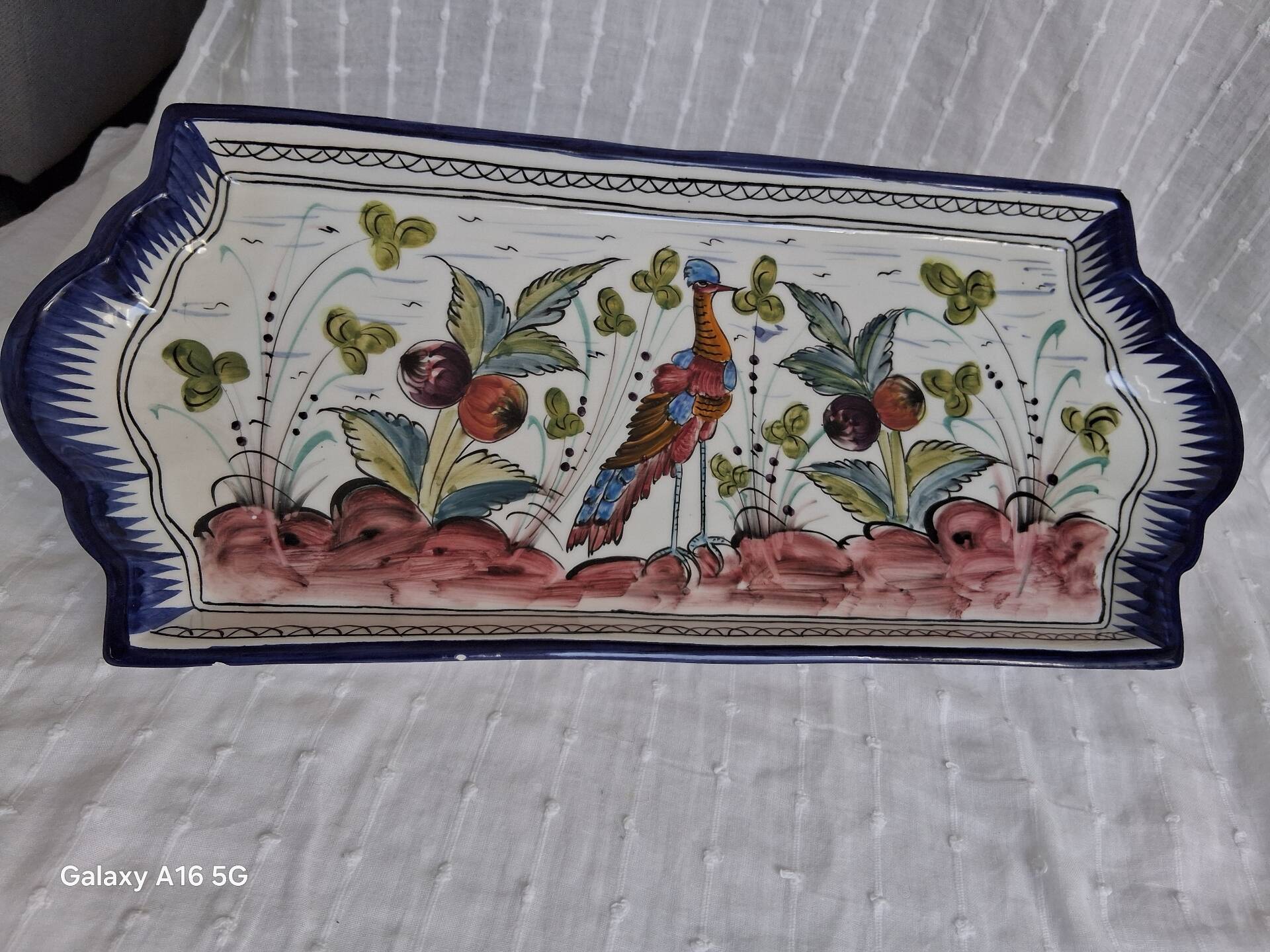 Vintage rectangular ceramic platter - Bricolarte Pombal