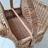 Rattan magazine holder
