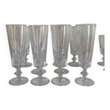 10 Baccarat champagne flutes