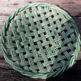 Fruit cut in green braided bubble