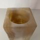 Cubic alabaster vase