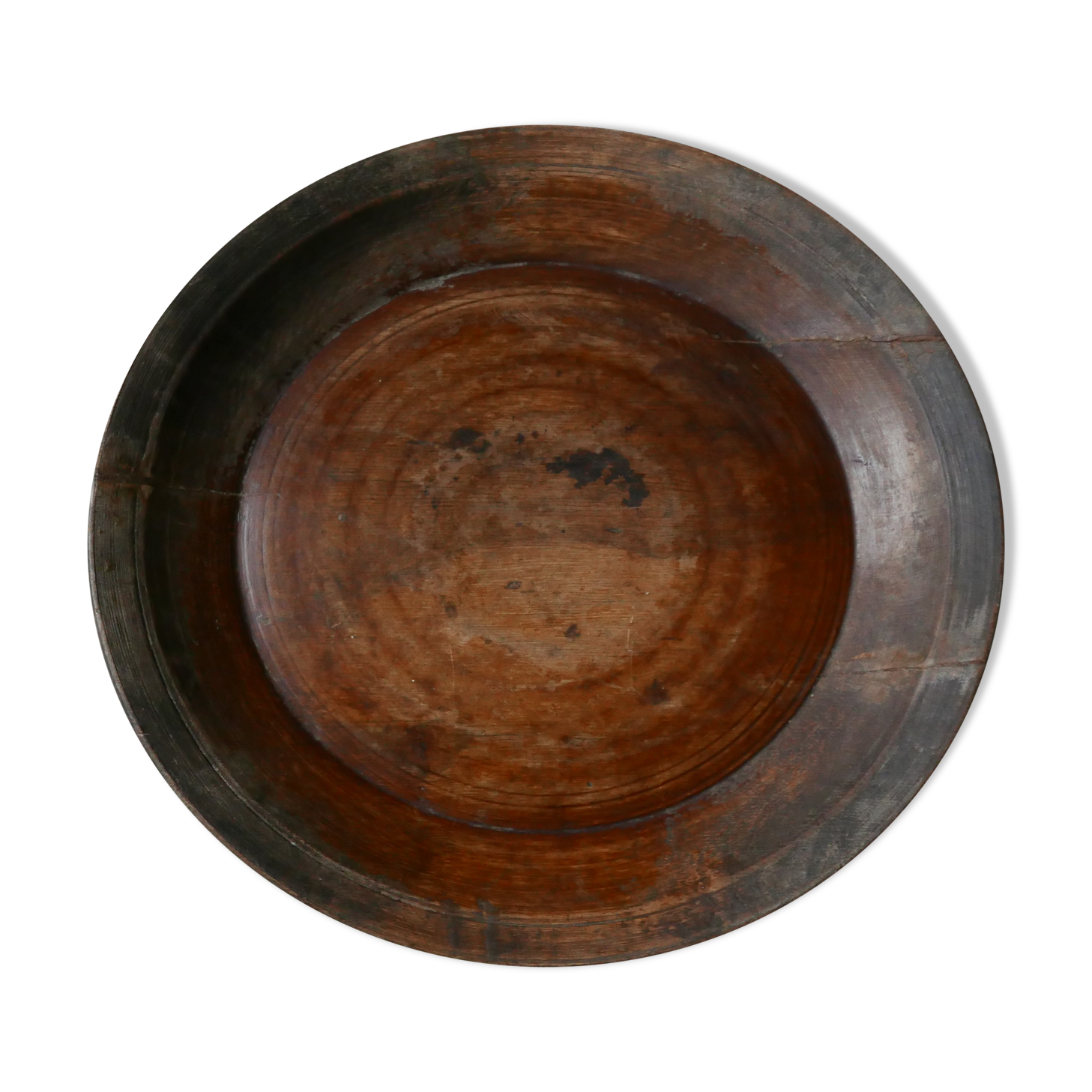 Old round wooden tray