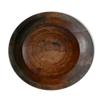 Old round wooden tray