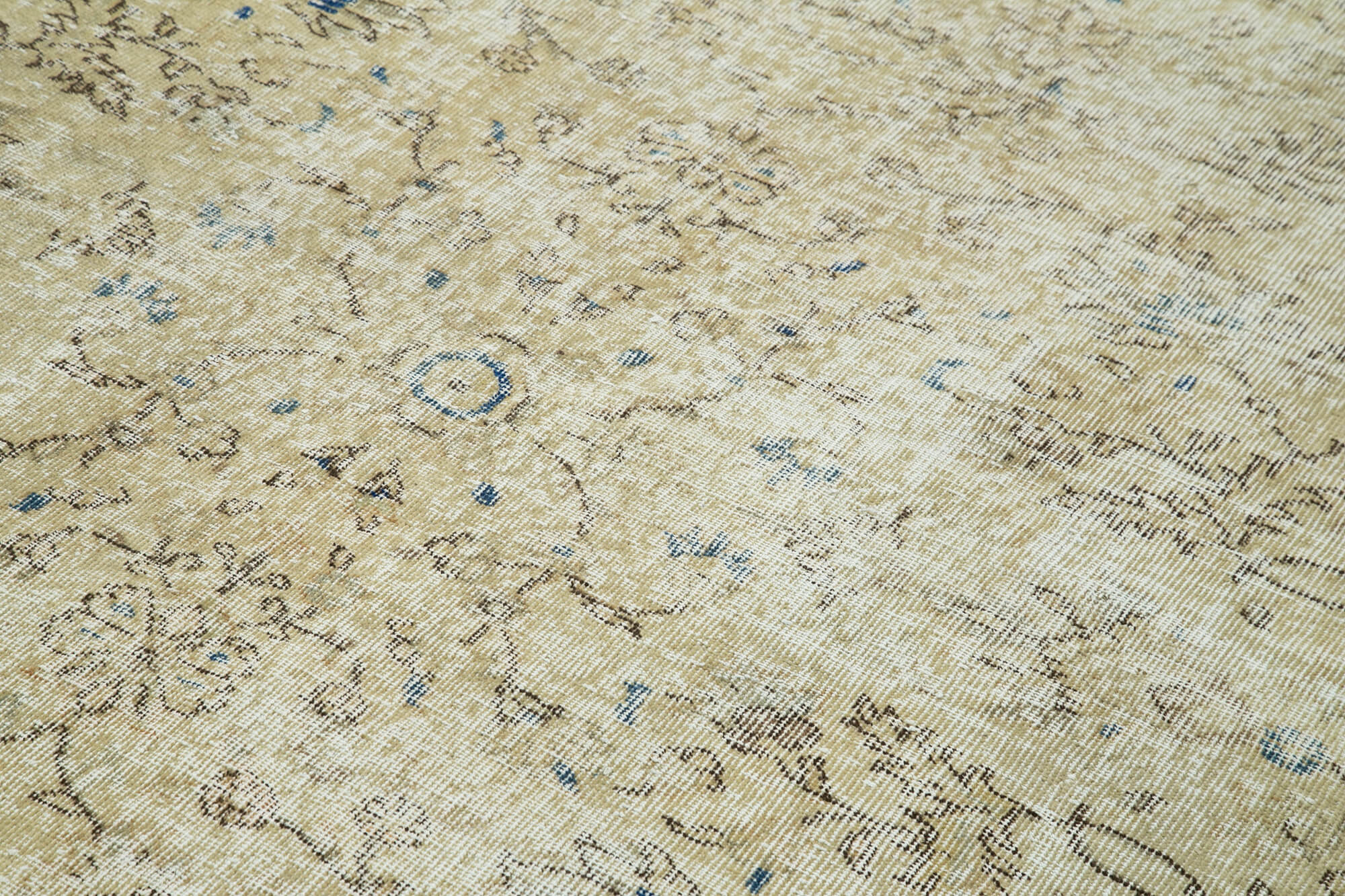 Handwoven wool anatolian beige rug 202 cm x 280 cm