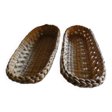 2 long wicker baskets