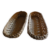 2 long wicker baskets