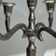 Pair of 5-arm silver-plated metal candlesticks H27