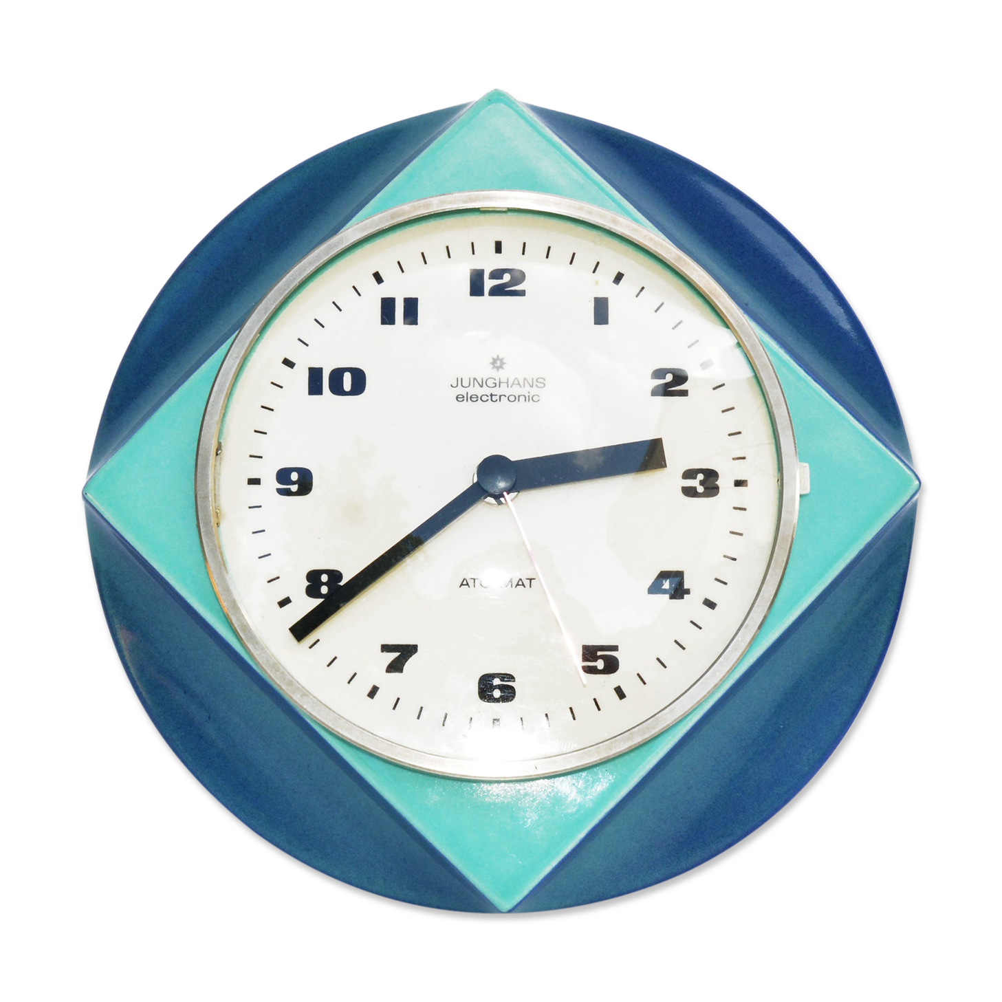 70s modern ceramic wall clock Junghans, Germany