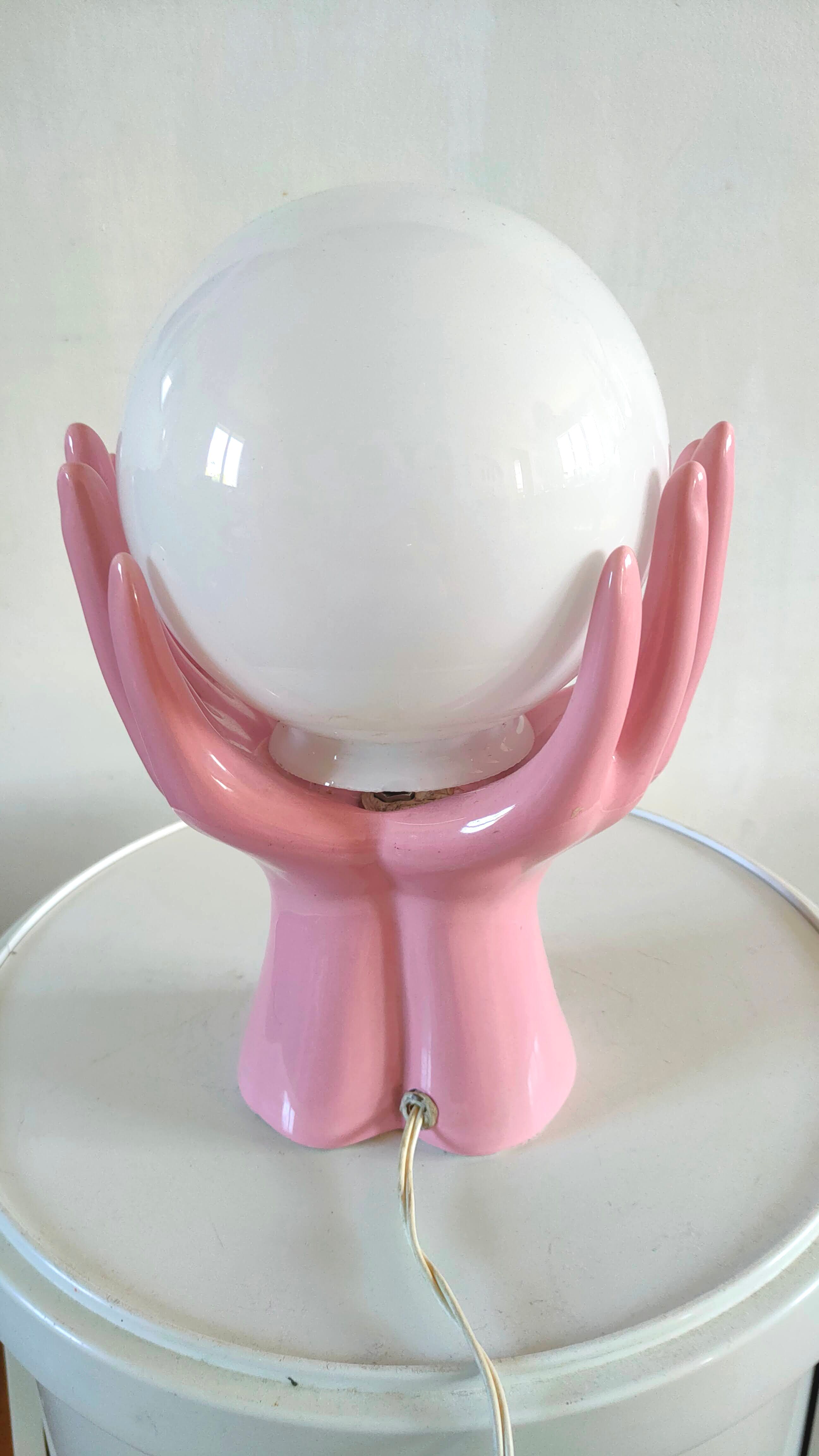 Ceramic hand lamp design 70s