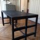 Black metal desk table