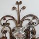 Pair of Silver Wrought Iron And Glass Wall Lights by Banci, Italy, 1940s