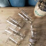 Set of 9 glasses with golden edging in blown glass