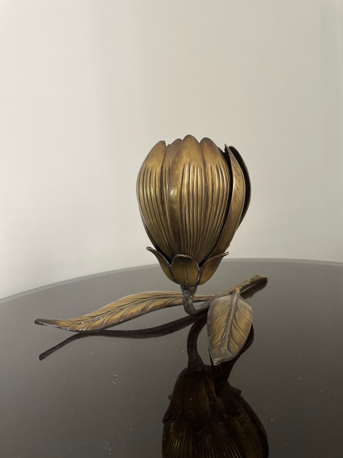 Vintage brass flower ashtray 1970