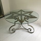 Star shaped cast iron round dining table 1970