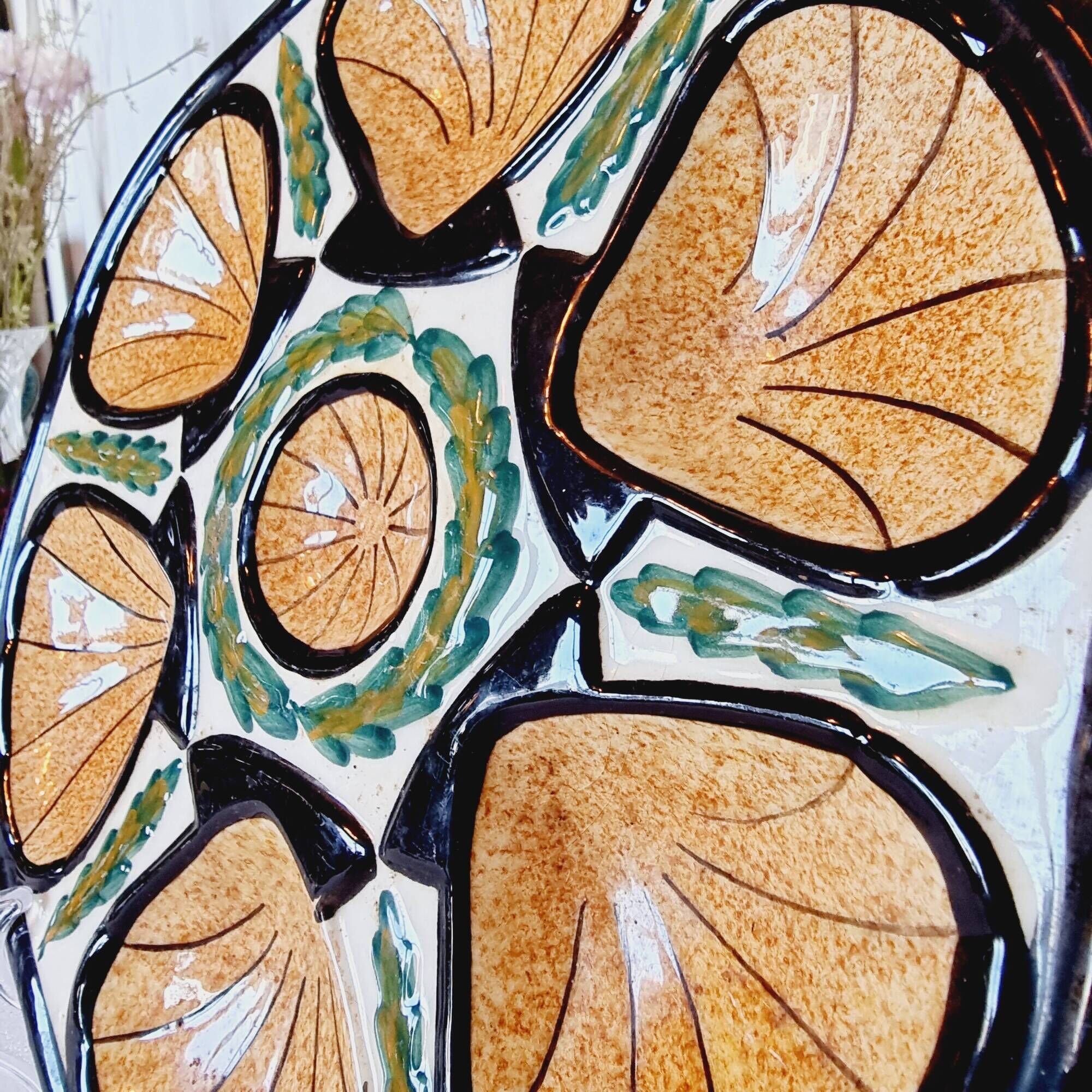 St Jean de Bretagne 1960s French ceramic oyster dish mid century style