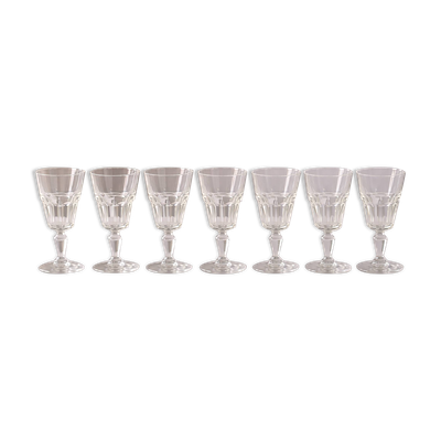 Lot de 7 verres anciens en cristal Baccarat signés – fin XIXᵉ / début XXᵉ