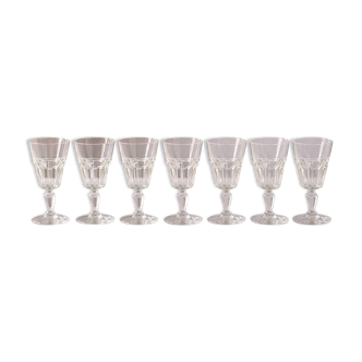 Set of 7 antique Baccarat crystal glasses signed – late 19th / early 20th century