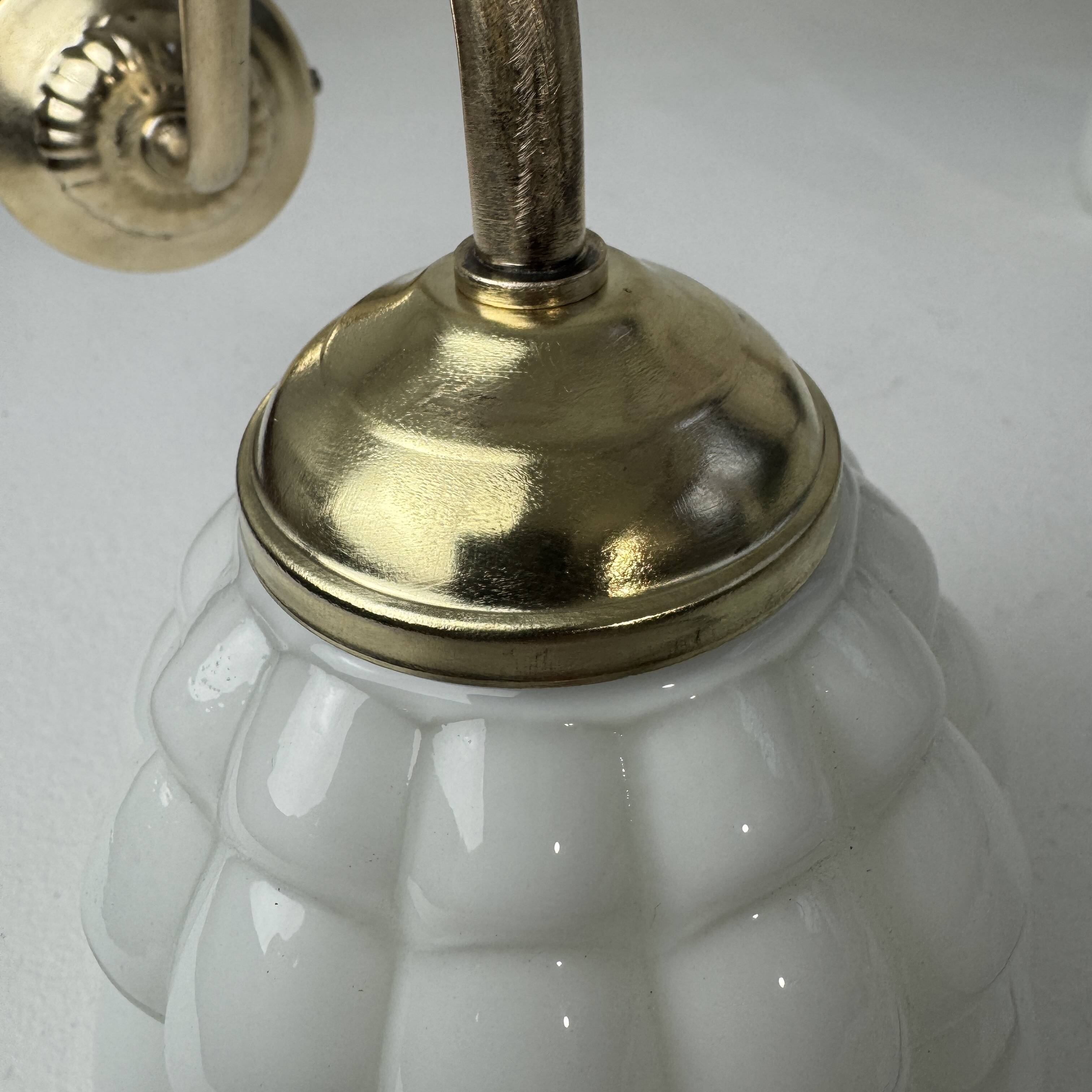 Pair of vintage opaline wall sconces