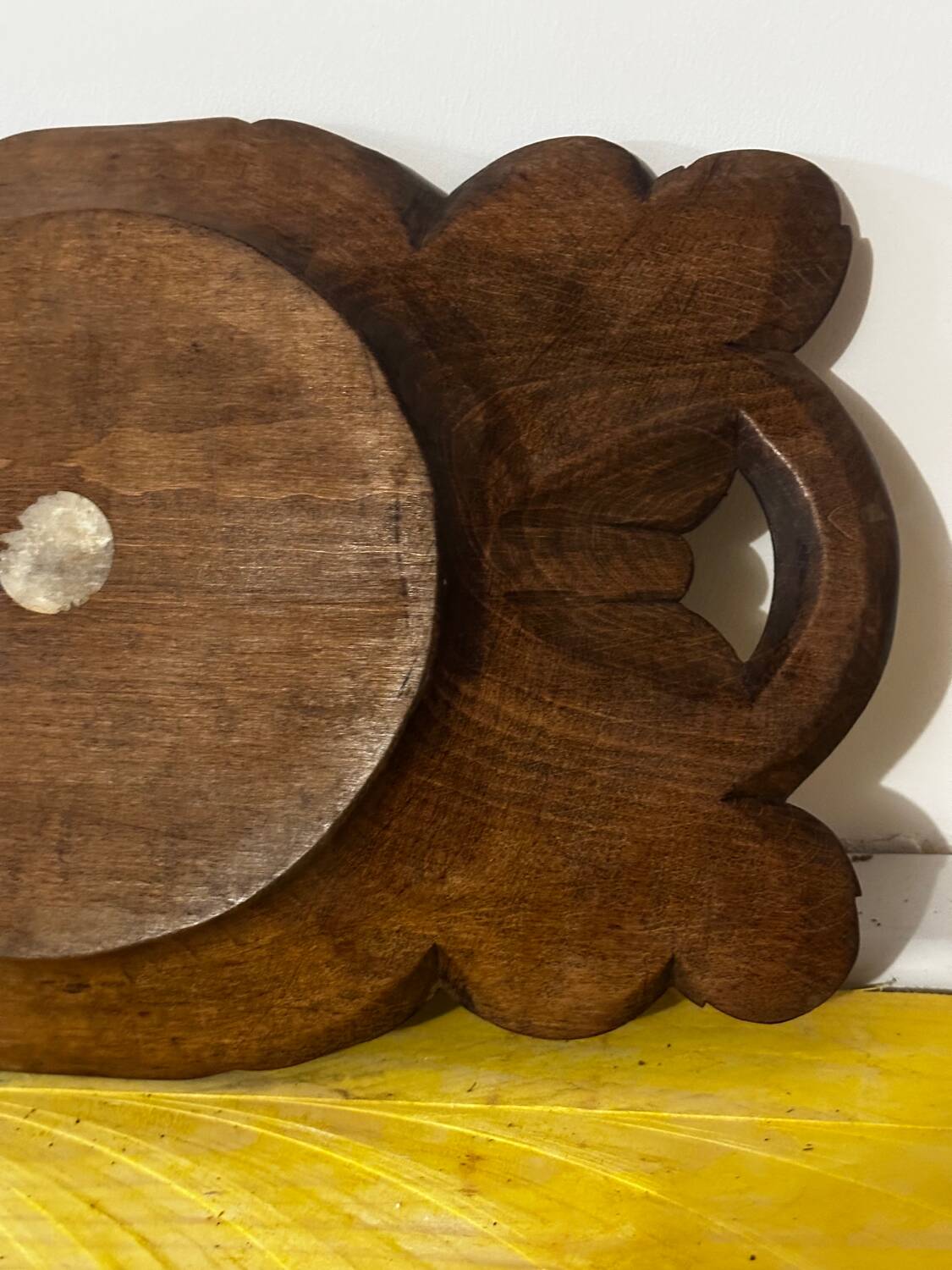 Basket or Pocket Emptying from the 1950s in Carved Wood signed A. Bouchez