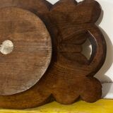 Basket or Pocket Emptying from the 1950s in Carved Wood signed A. Bouchez