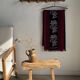 Large vintage wooden coat rack with 6 bamboo effect hooks L79