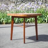 Table vintage, table bois, table basse formica, table 2 étages