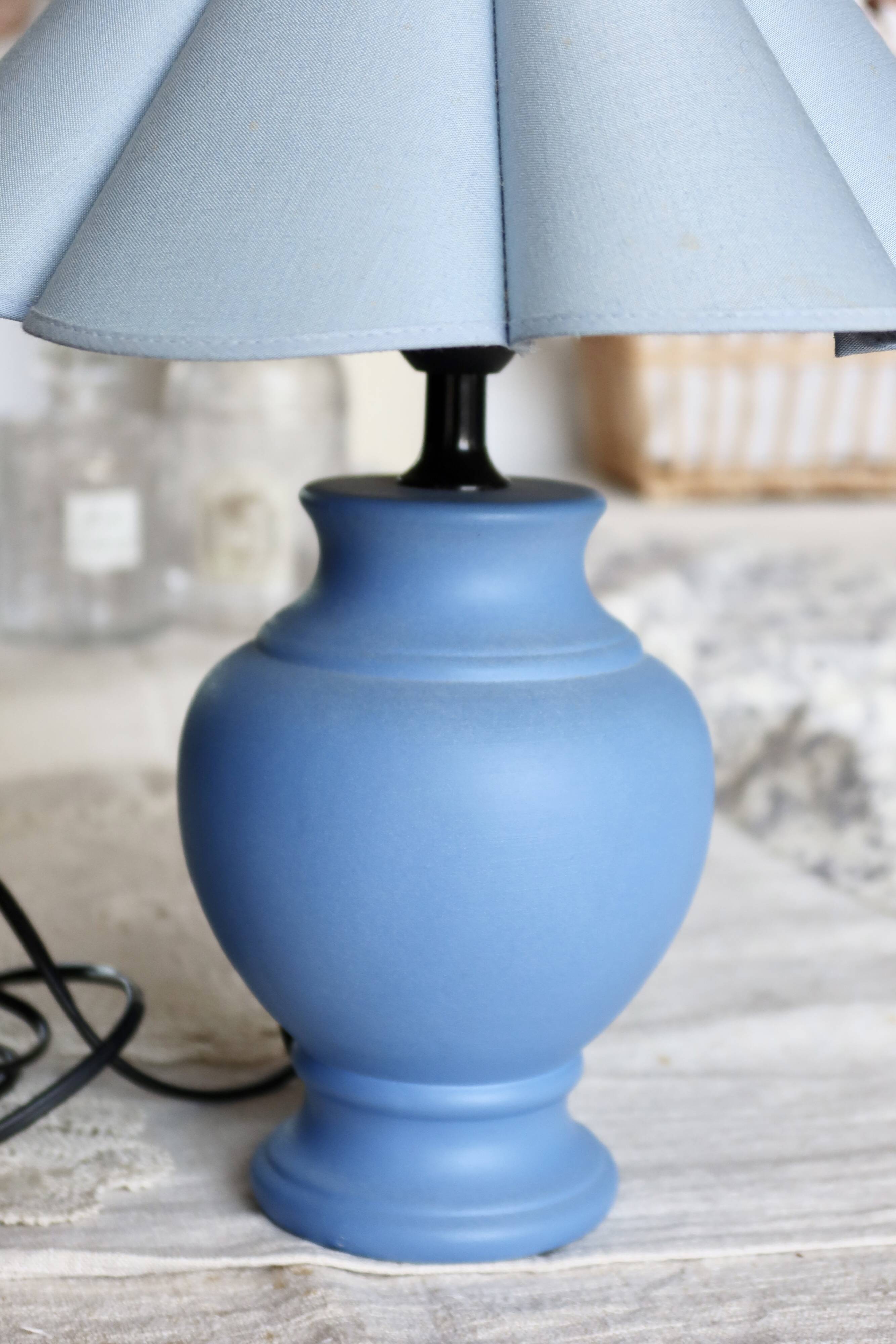 Vintage blue bedside lamp seaside style