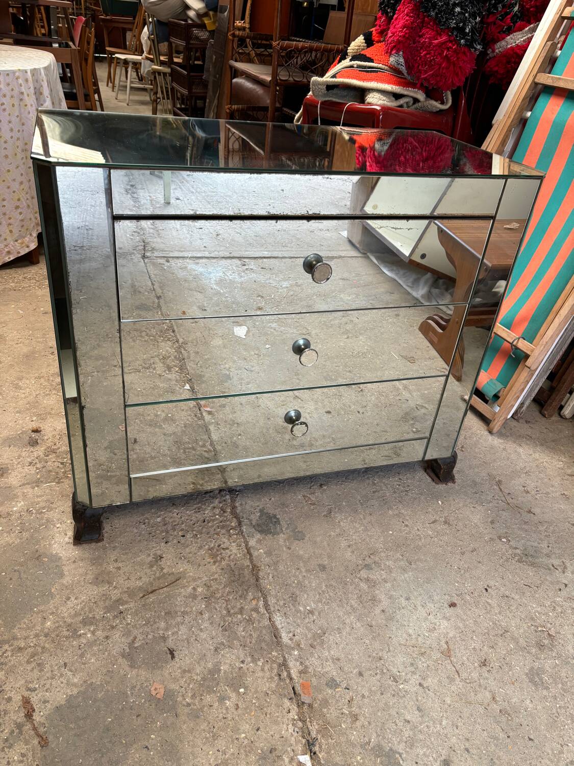 Art deco mirrored chest of drawers