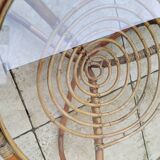 Vintage wicker and glass coffee table