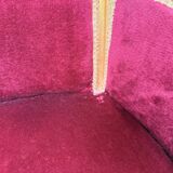 Fauteuil bois doré et velours rouge Louis XVI