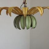 Ceiling light yellow &green leaves one central bulb