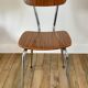 Light brown formica chair and brown tower 70s