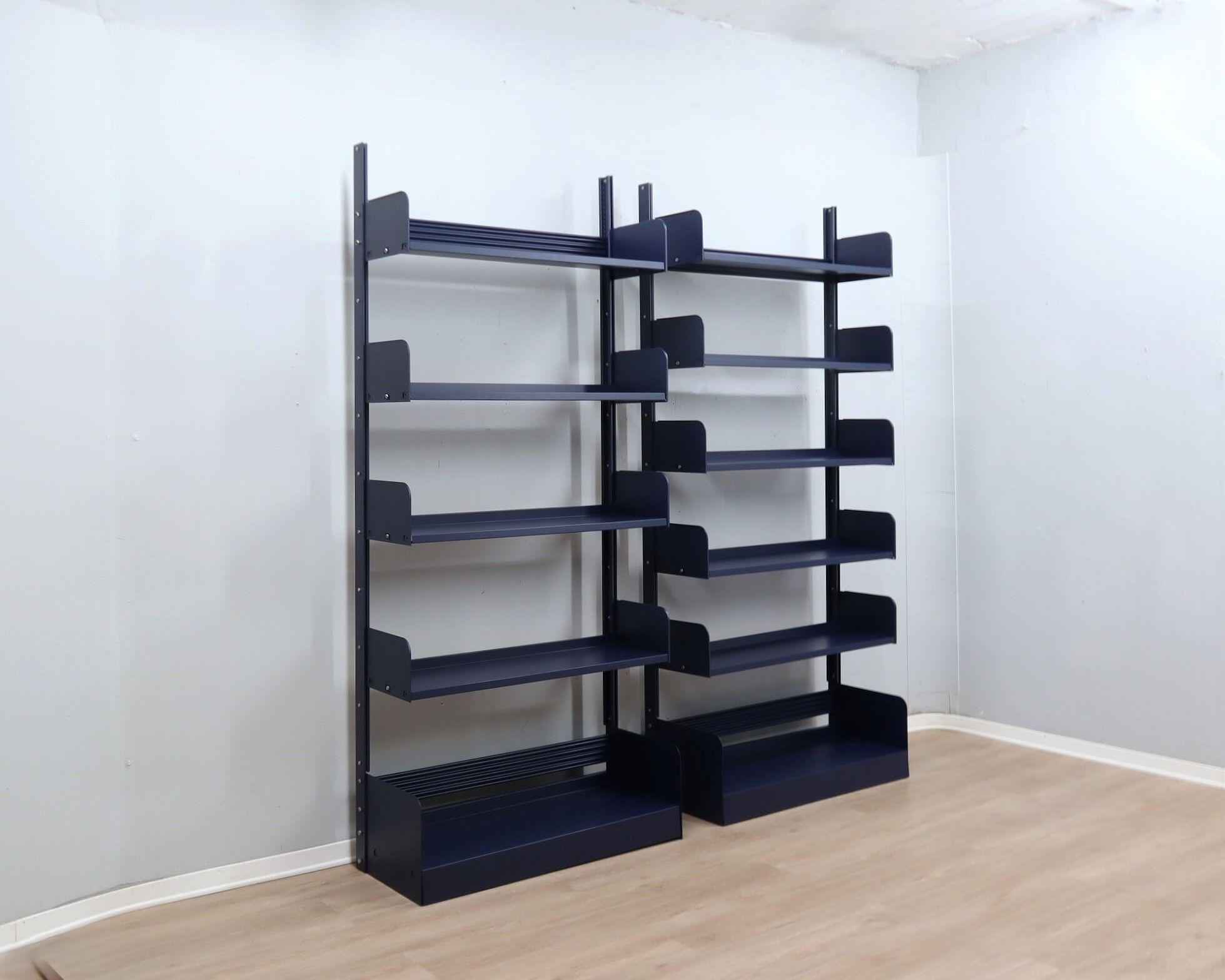 Restored Congresso modular metal bookcases LIPS VAGO 1970s, set of 2