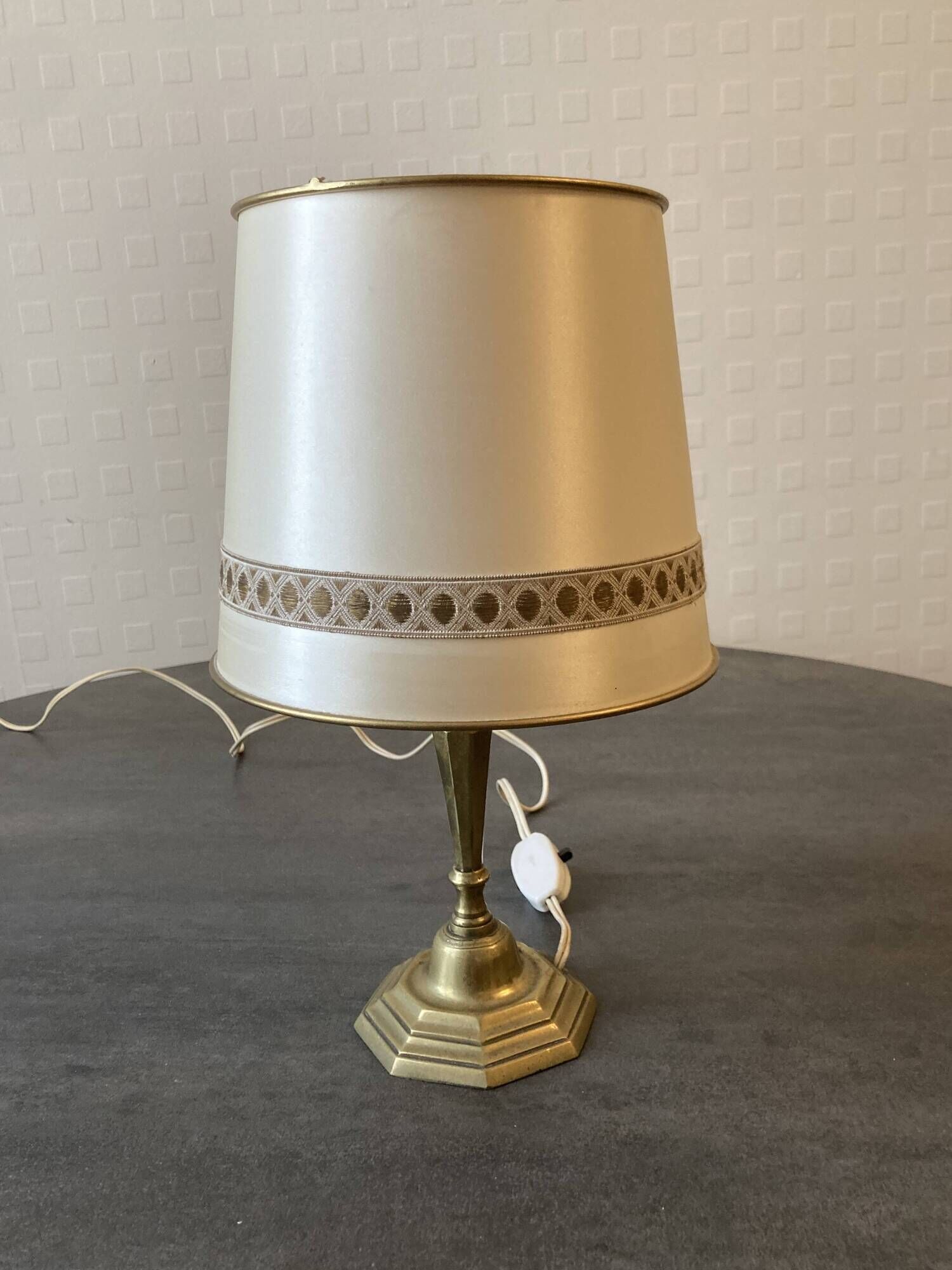 Vintage brass table lamp – 1950s