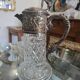 Important cut crystal wine carafe and solid silver 925/1000, Topázio house.