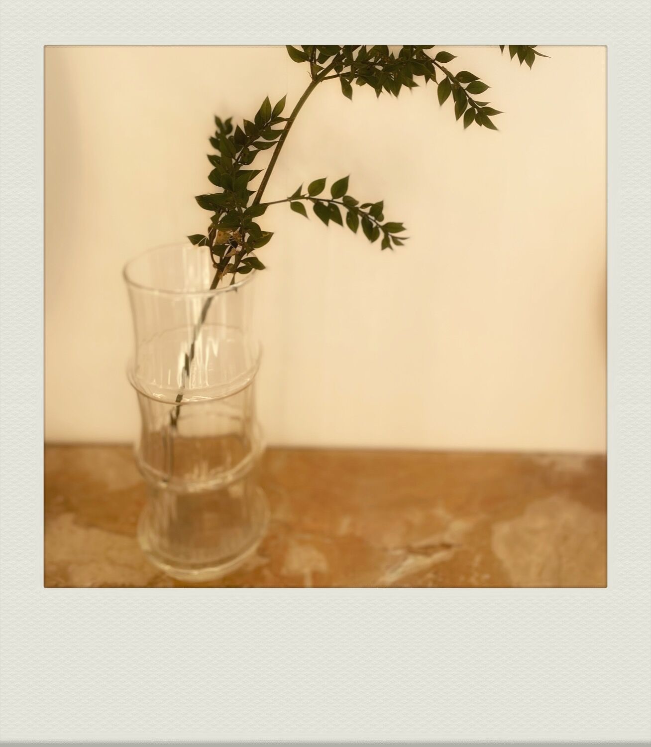 Vintage bamboo-shaped glass vase