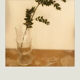 Vintage bamboo-shaped glass vase